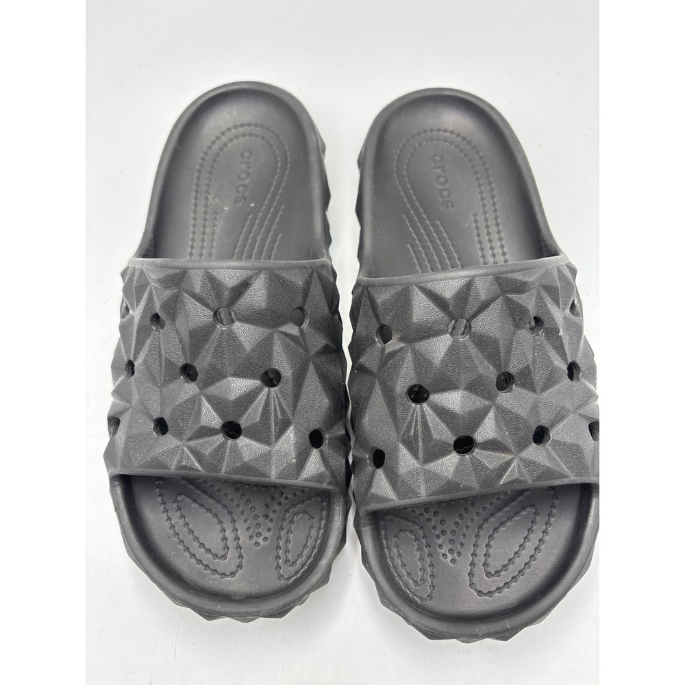 Crocs Geometric Slide v2 Black Mens Sz 6 Womens Sz 8‎ Slip On Sandals